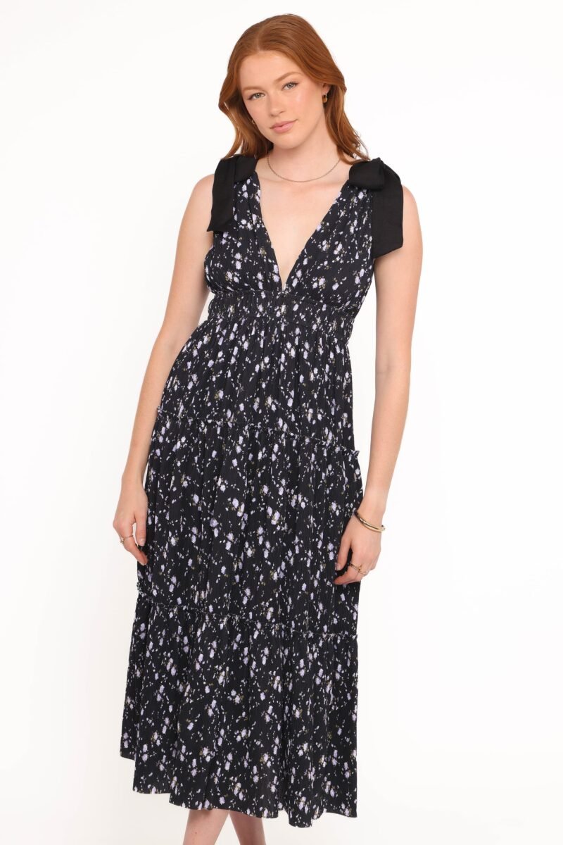 Adeline Maxi Dress - Black Floral — view 1