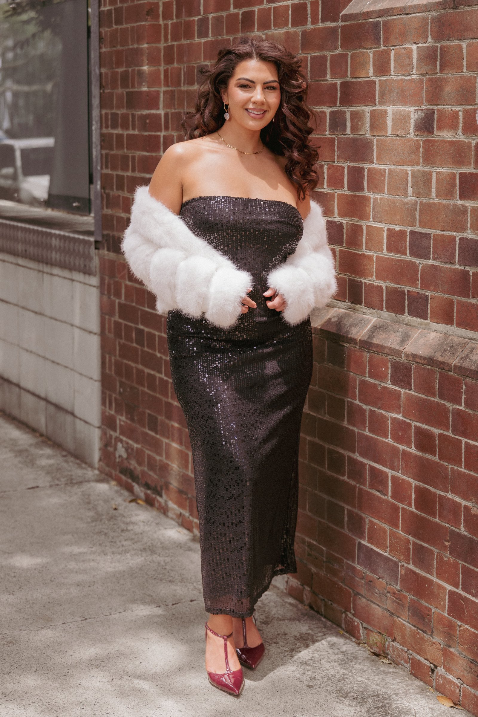 Agnes Strapless Sequin Maxi Dress - Black — view 7