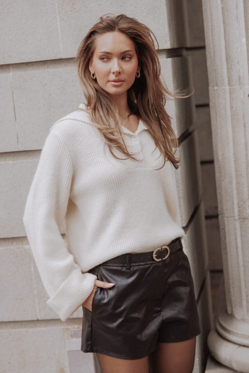 Chadley Quarter Button Sweater - Cream — view 1