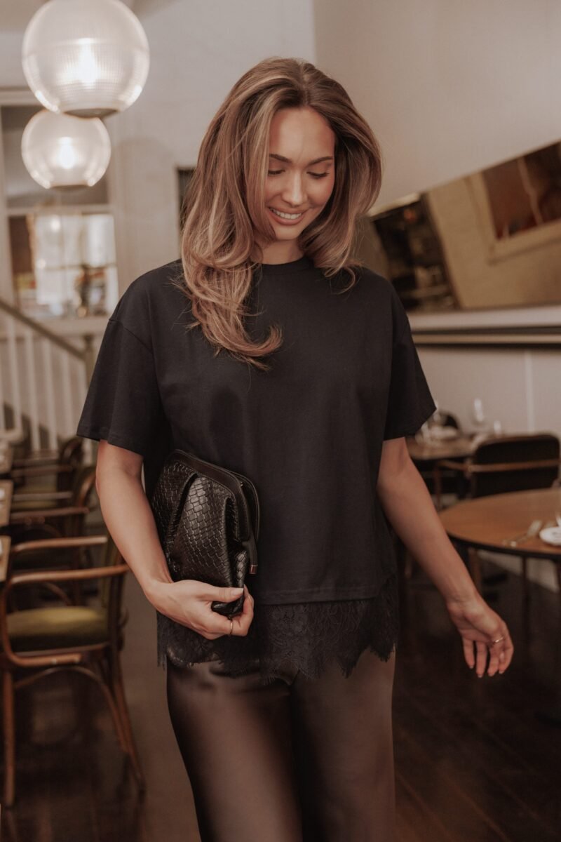 Paolina Lace Tee - Black — view 1