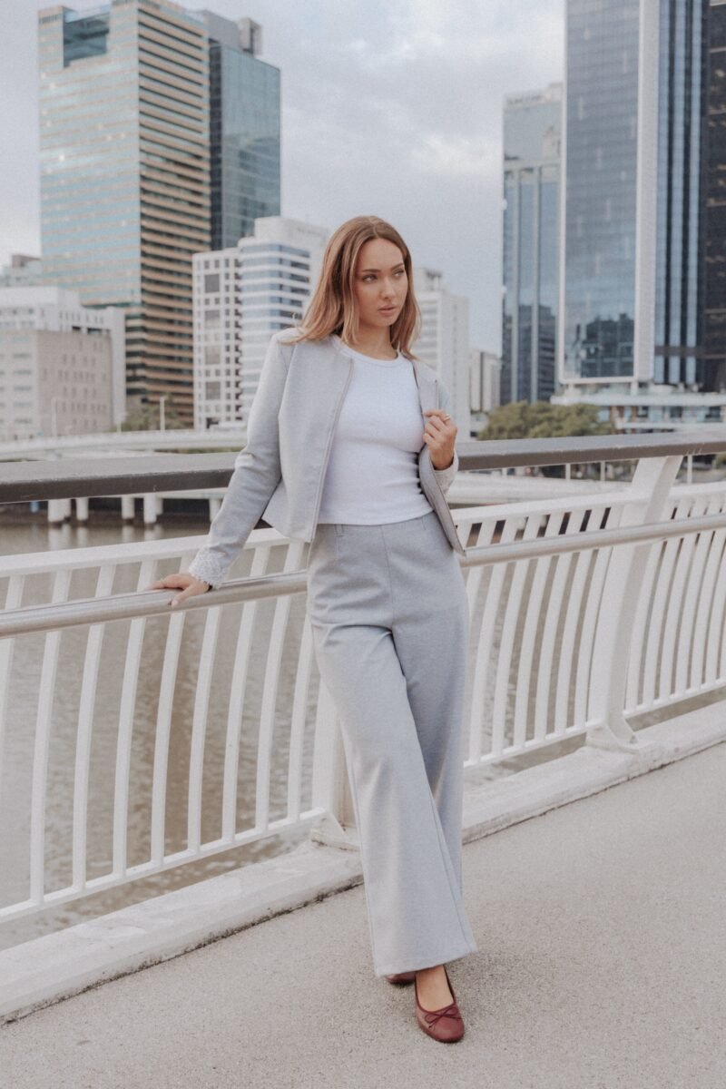 Tylah Ponte Pants - Heather Grey — view 1