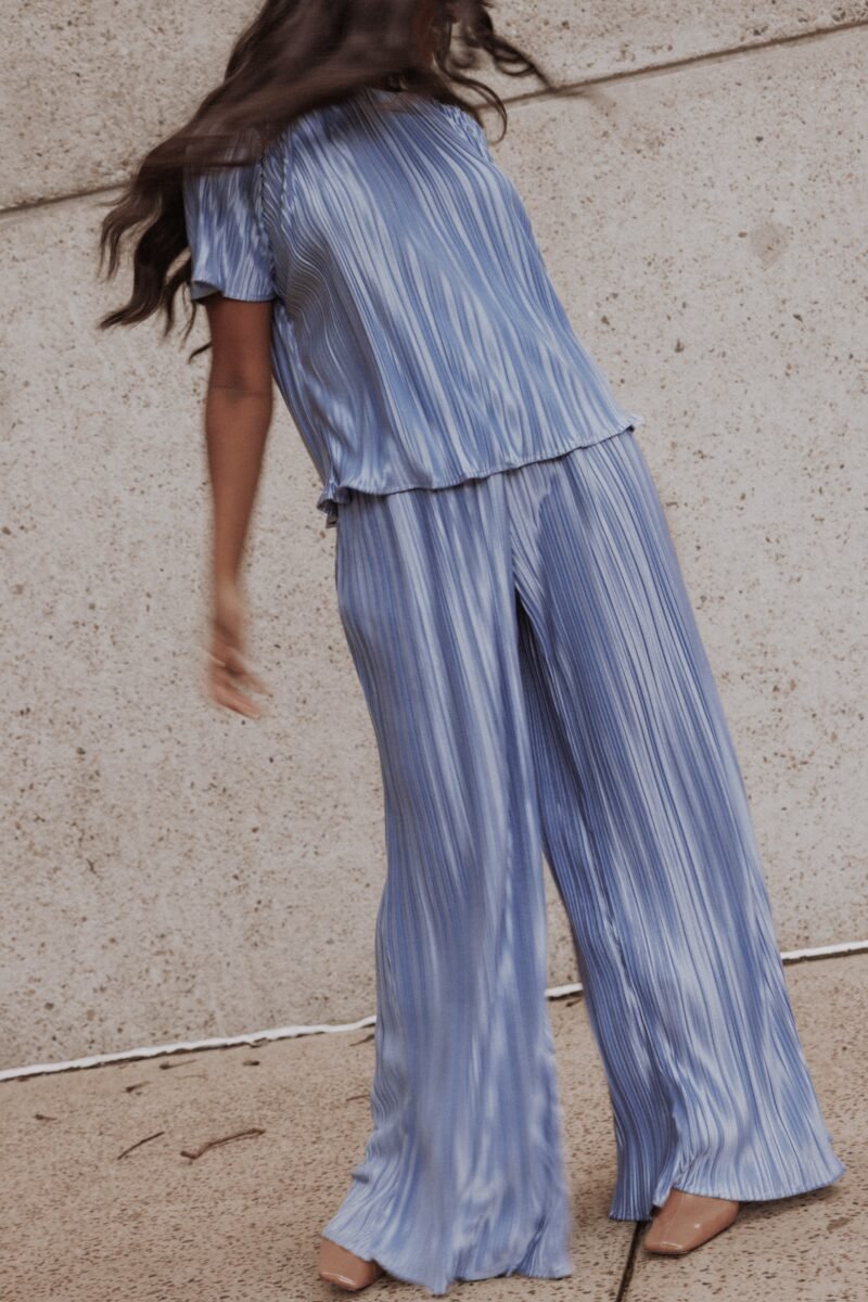 Belli Pleated Pant Set - Icy Blue — view 1