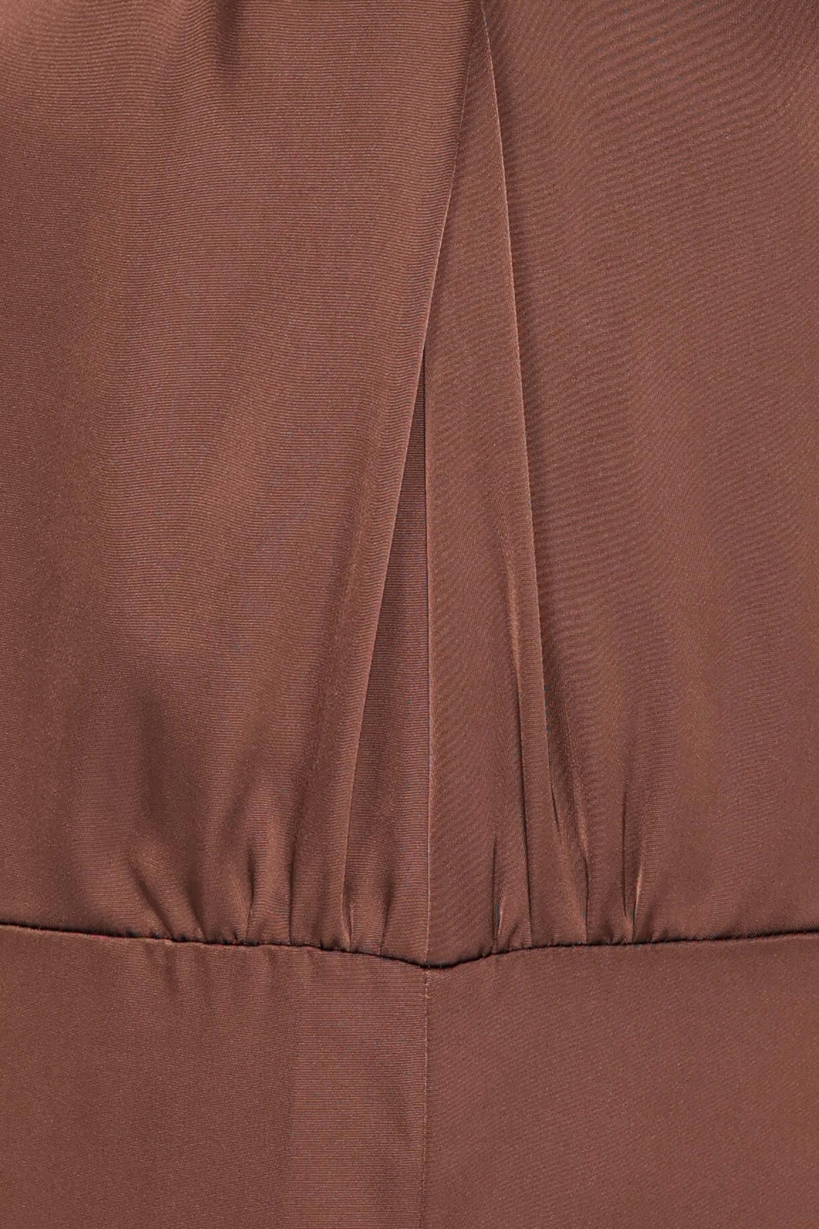 Saskia Halter Neck Satin Jumpsuit - Chocolate Brown — view 7